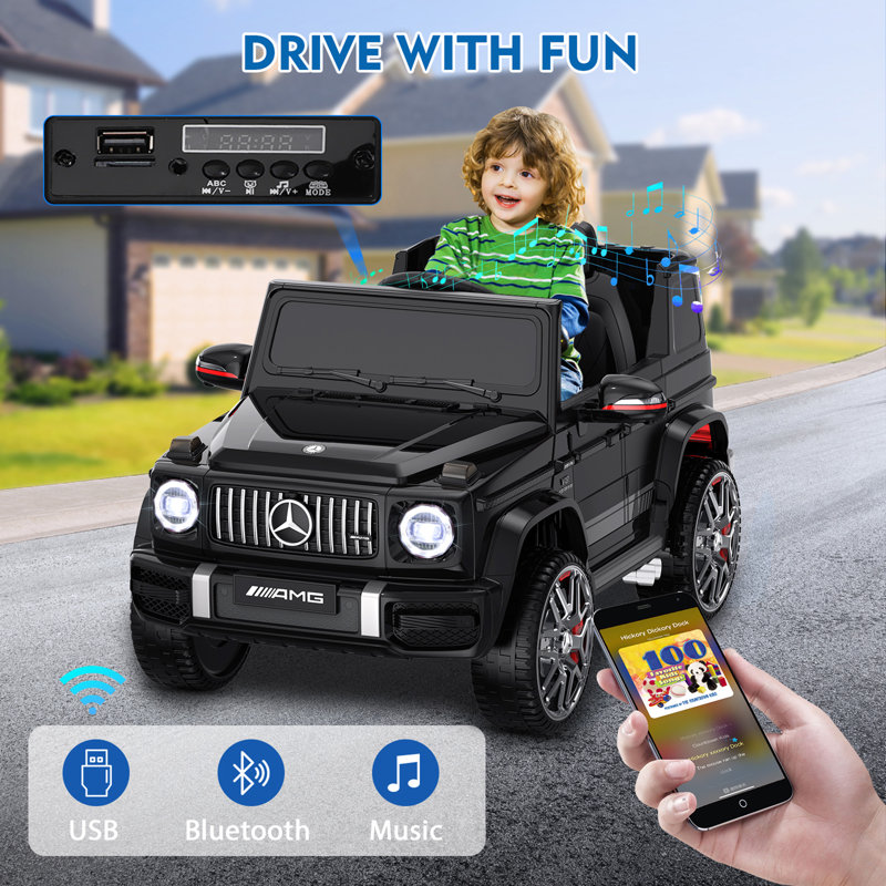 Black 24V Mercedes-Benz G63 Kids Ride-On Car with Remote Control