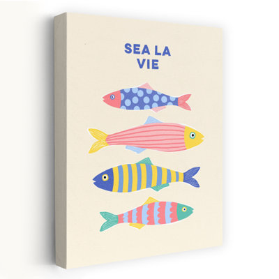 Impression d'art mural poisson coloré à motif contemporain
