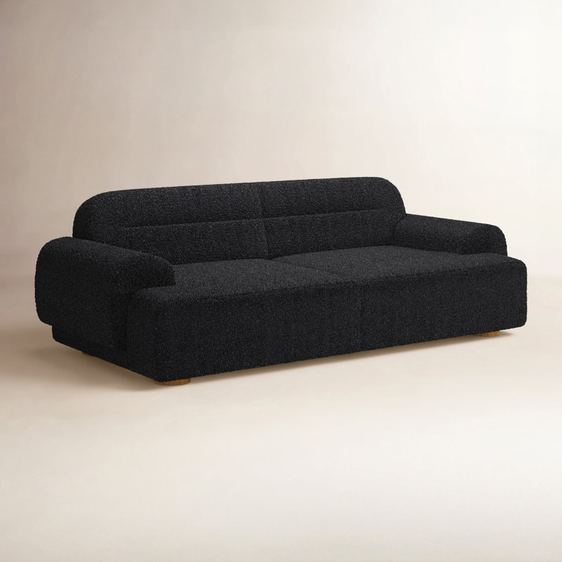 Canapé rembourré Ayda, Boucle noire 100% polyester
