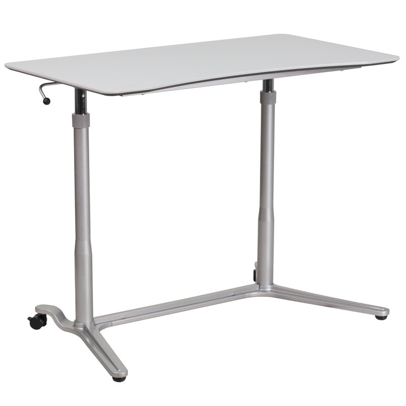 Sit-Down, Stand-Up Ergonomic Computer Desk, Grey