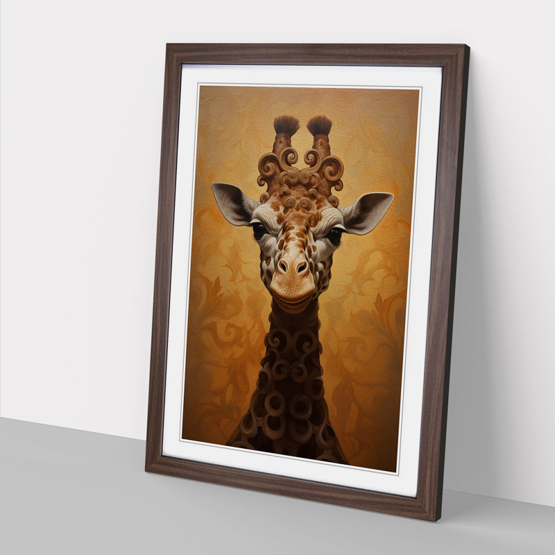 Single Picture Frame Print on Wood, Walnut Framed, 46cm H x 34cm W
