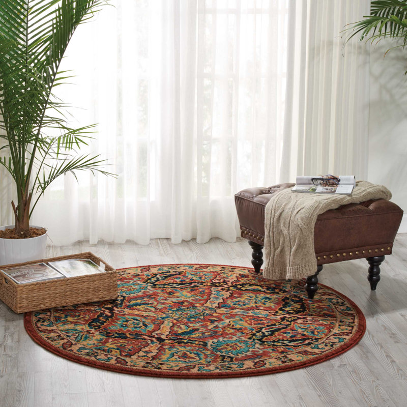 Oriental Indoor Rug, Round 5'