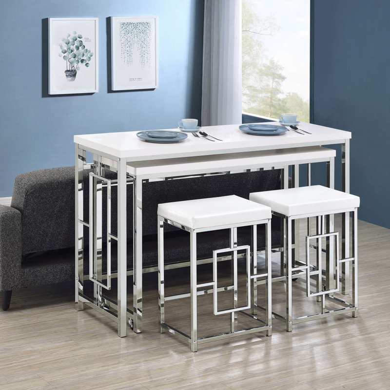 Calisto Counter Height Dining Set, 36”H x 18”L x 55”W, 4 Piece Dining Set