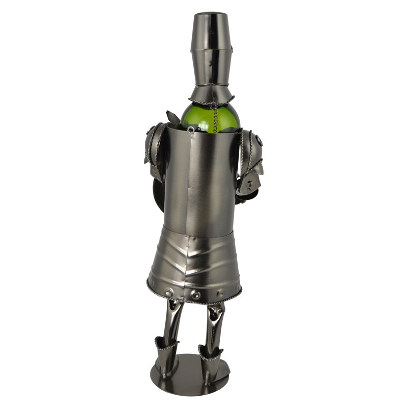 Porte-bouteilles en métal argenté Knight