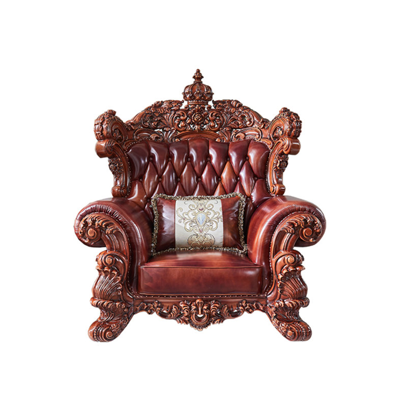 Chaise de luxe en cuir massif européen