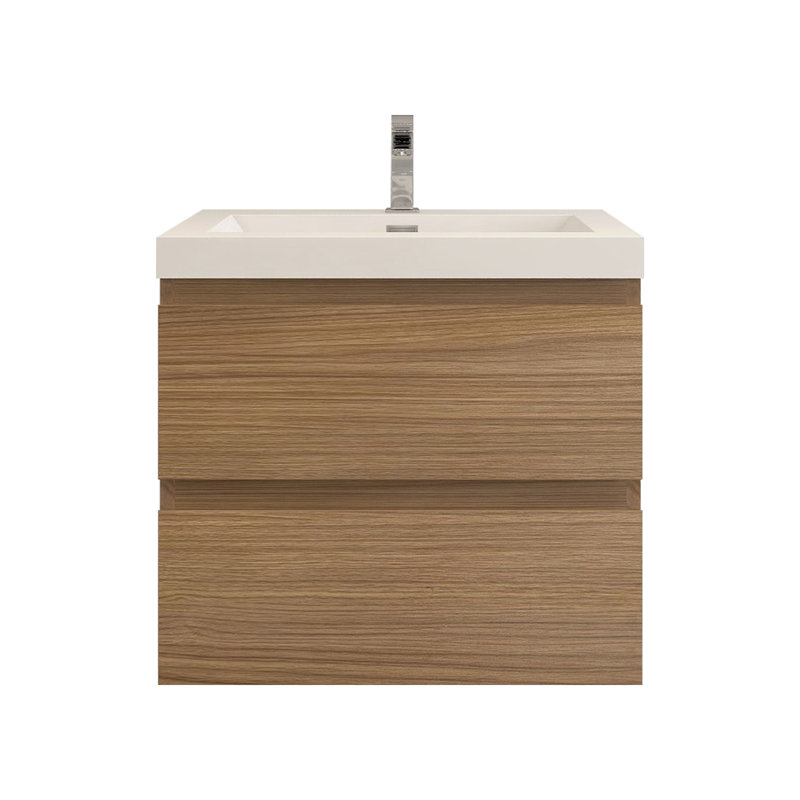 Ensemble de meuble-lavabo mural simple l 24 po Texola, Bois de rose