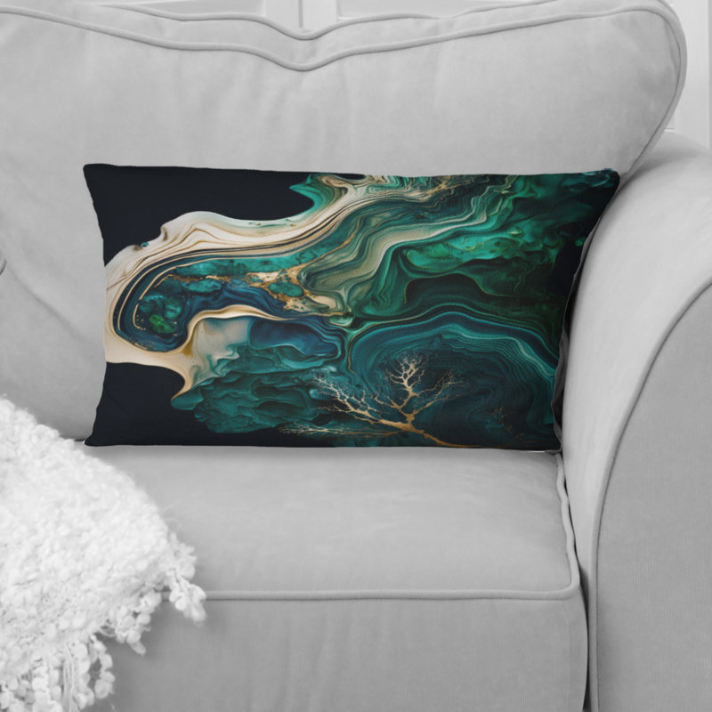 Abstract Geode Marble I - Abstract Marble Printed Throw Pillow