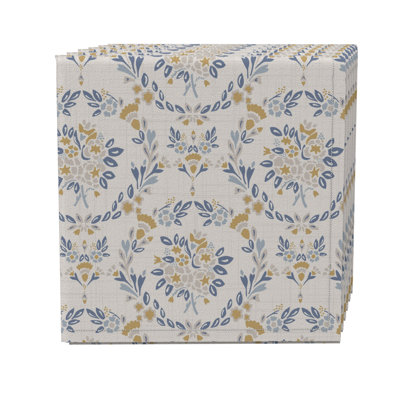 Cotton Twill Floral Square Napkin