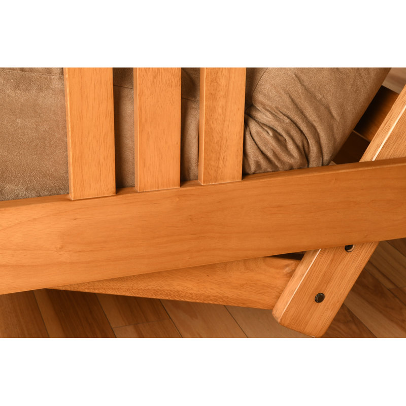 Base de futon large de 86 po Stratford, matelas non inclus, Noyer cendré
