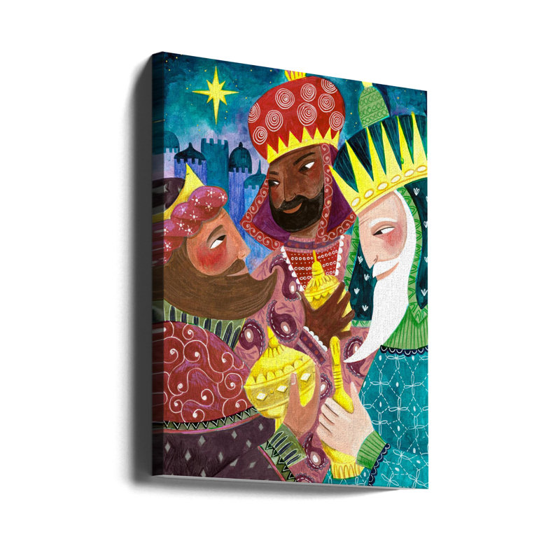 "Three Kings", art mural sur toile tendue, H 16 po x l 12 po