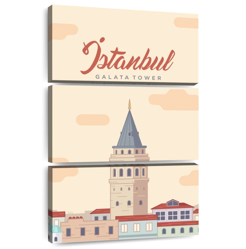 Masam visite la tour de Galata à Istanbul, H 50 po x l 32 po