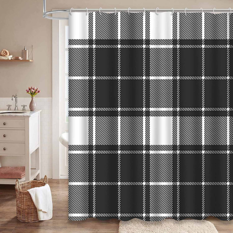 Rideau de douche Tartan, L 72 po x l 78 po