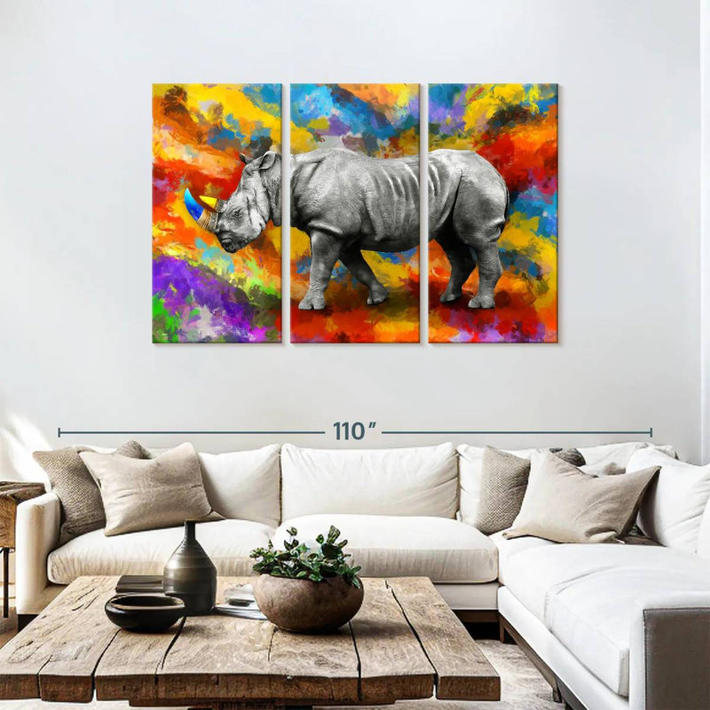 Brampt Rhino On Hues, 48" H x 74" W