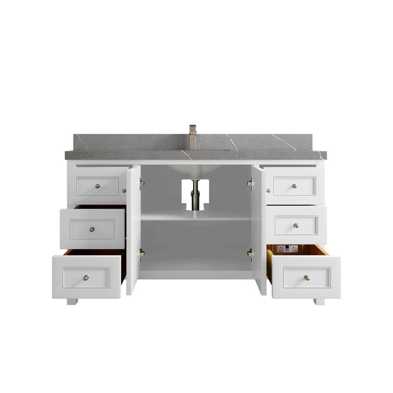 Nashville X P 22 po De salle de bain Quartz gris Piatra, Blanc, Gris Piatra