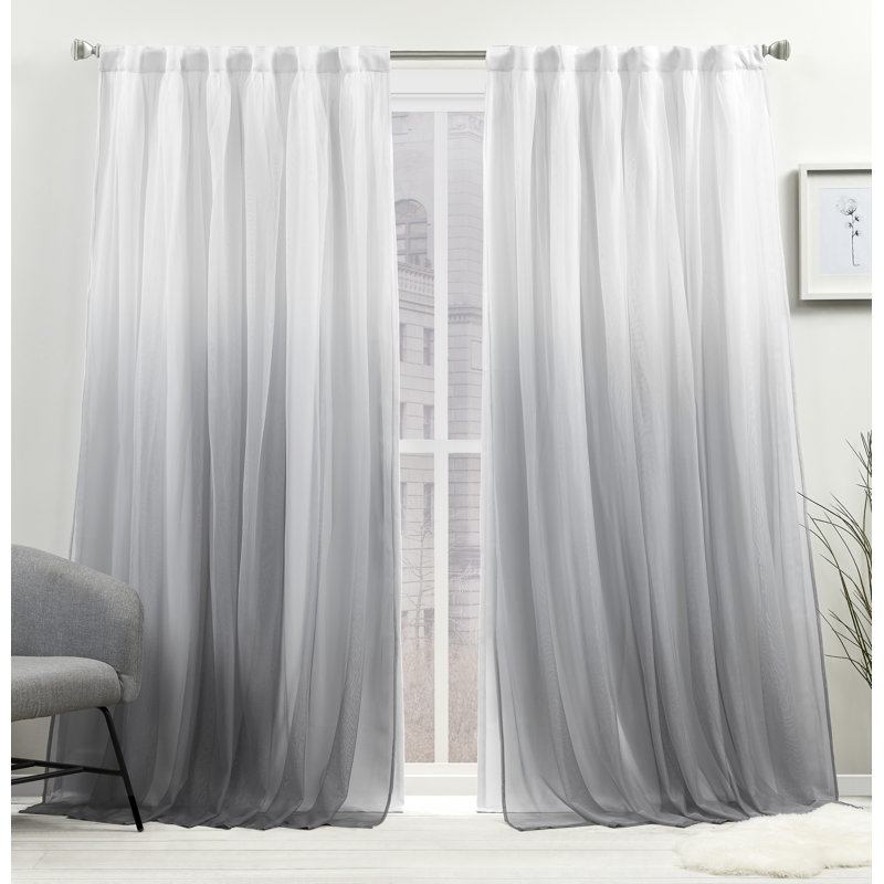 Paire de rideaux occultant et isolant avec passe-tringle Dare Crescendo, Gris, L 52 po x L 96 po