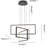 Kanise 3-Light Modern Chandelier Rectangular Black Cage Kitchen Island Pendant with Remote-205194047