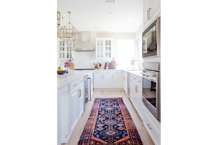 kitchen with oriental rug