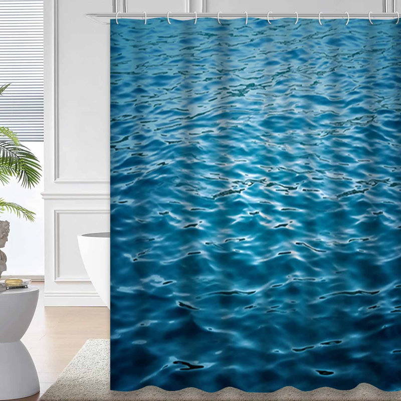 Abstrait bleu eau mer océan surface vague naturelle fraîche avec 12 crochets, L 72 po x l 72 po