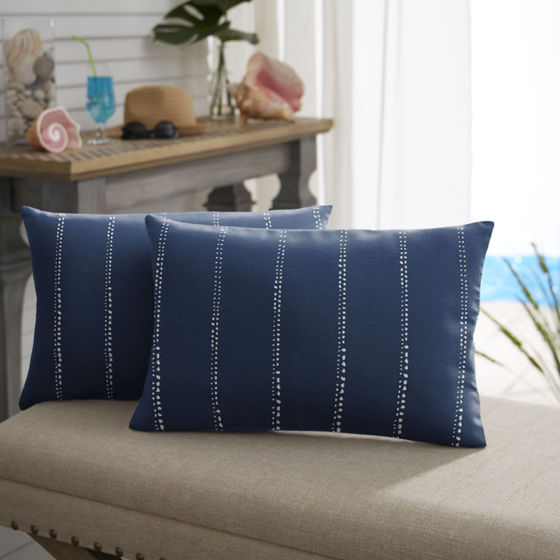Housse et insert de coussin pour l'extérieur Mason II, Marine, 12 po x 24 po