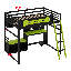 Lit mezzanine en bois avec bureau-1746372642