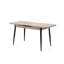 Table de salle à manger moderne extensible, moka clair, 47,2 po x 29,5 po x 29,5 po (largeur étendue: 59,1 po) | Panneau de particules 100% enduit de mélamine avec pieds en fer | Élégant et durable, parfait pour les réunions de famille-1434772810
