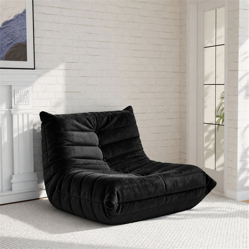 Fauteuil à billes sans accoudoirs Boneless Lazy, 35.4" x 37.8" x 27.5", Corduroy Yellow