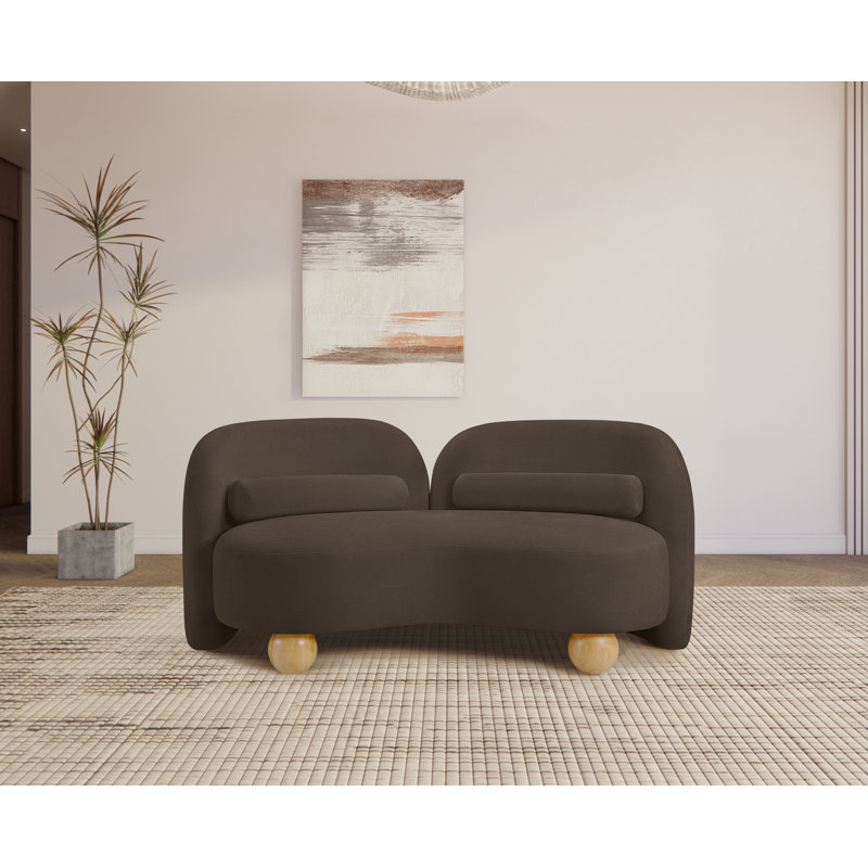 Causeuse Daphne, Tissu chenille brun