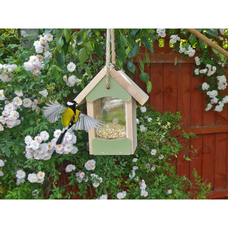 Ardem Wood Hanging Decorative Bird Feeder