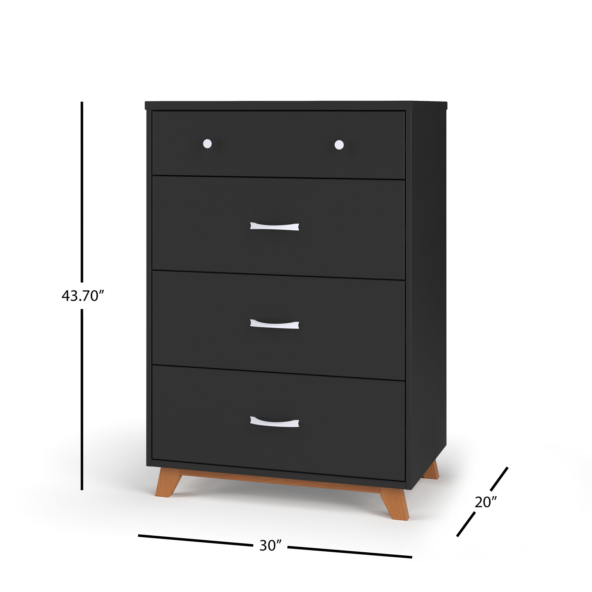 Soho 4 - Drawer Chest, Black/Natural