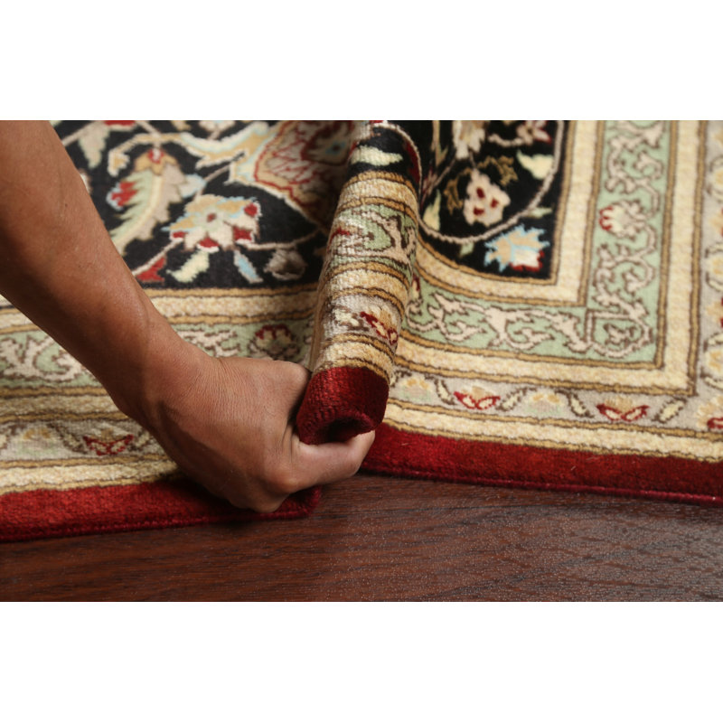 Tapis rouge en laine noué à la main de conception unique 10 pi 1 po x 14 pi 3 po Tabriz Mahi