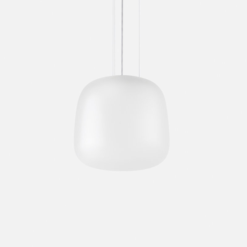 Luminaire suspendu AB transparent givré grand, Transparent, H 12 po x l 13 po