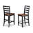5 Piece Kitchen Counter Height Dining Table Set Includes a Square Pub Table with Pedestal and 4 Dining Room Chairs, Black & Cherry-333918624