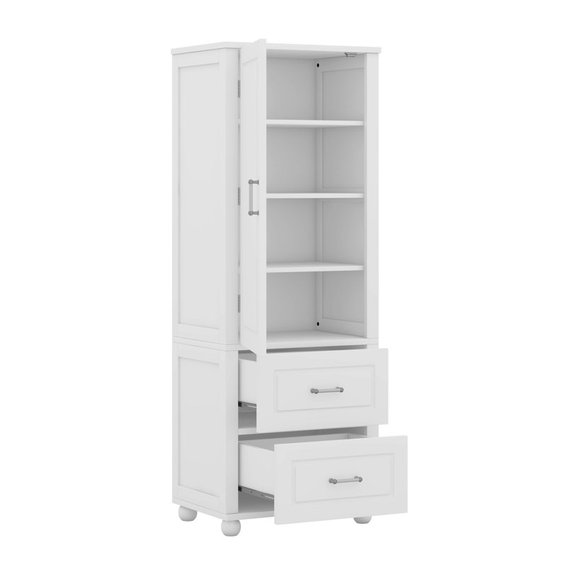 Grande armoire de rangement autoportante avec 2 portes et tablettes réglables