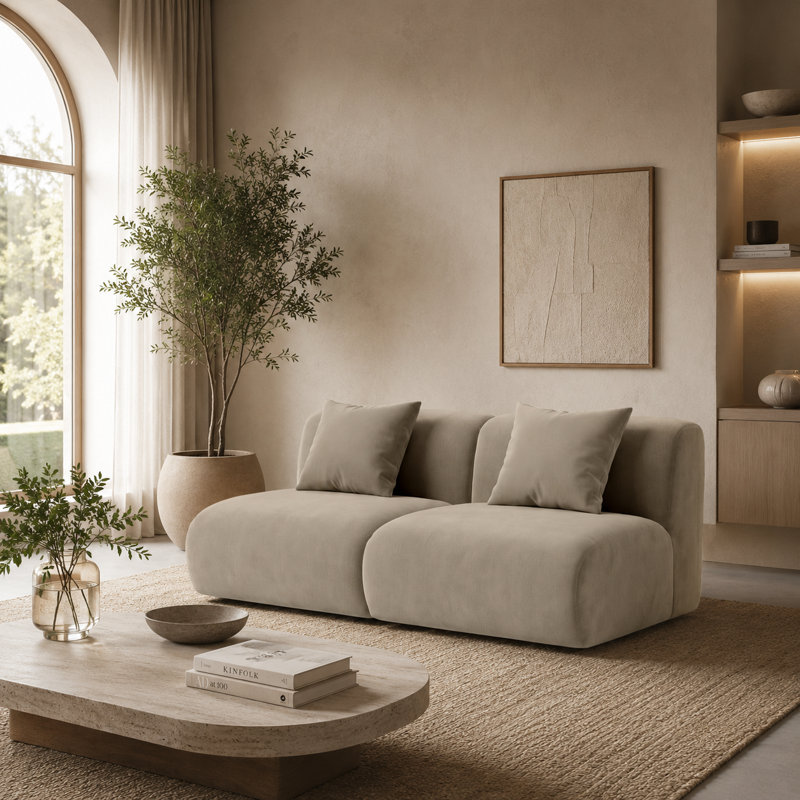 2 Seater Velvet Sectional