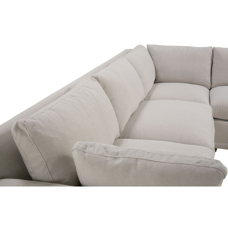 Sylvie Sectional, Cream Cotton Blend