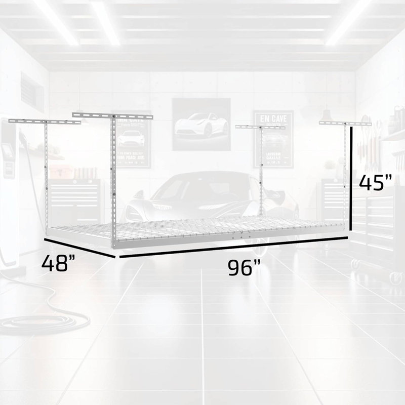 Nyquasha Steel Adjustable, 45" H x 48" W x 96" D, White
