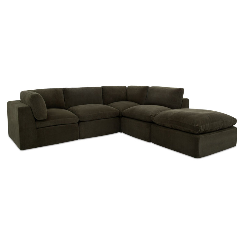 Cates Modular Sectional, Green Polyester