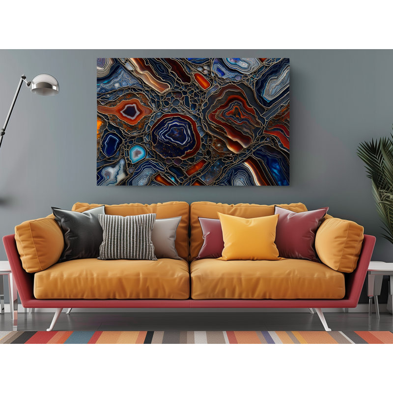 " Colourful Agate Stone Macro ", 20" H x 30" W x 1" D