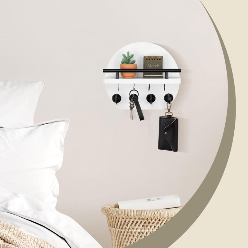 Manufactured Wood Wall Organizer, White