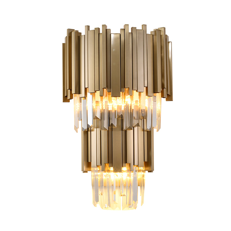 Modern 3-Light Crystal Wall Sconce 