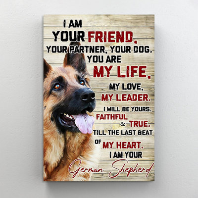 Impression sur toile tendue, «I Am Your Friend Your partenaire, votre chien, berger allemand»