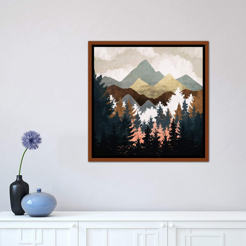" Forest View ", Brown Floater Framed, 18" H x 18" W x 1.5" D