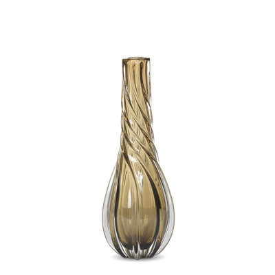 Twirl Glass Vase, Amber, Medium