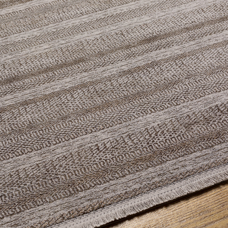 Tapis gris à rayures Haalah, Rectangle 9 pi x 12 pi