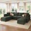 Canapé-lit modulaire en forme de U avec rangement Tremee - vert-581592092