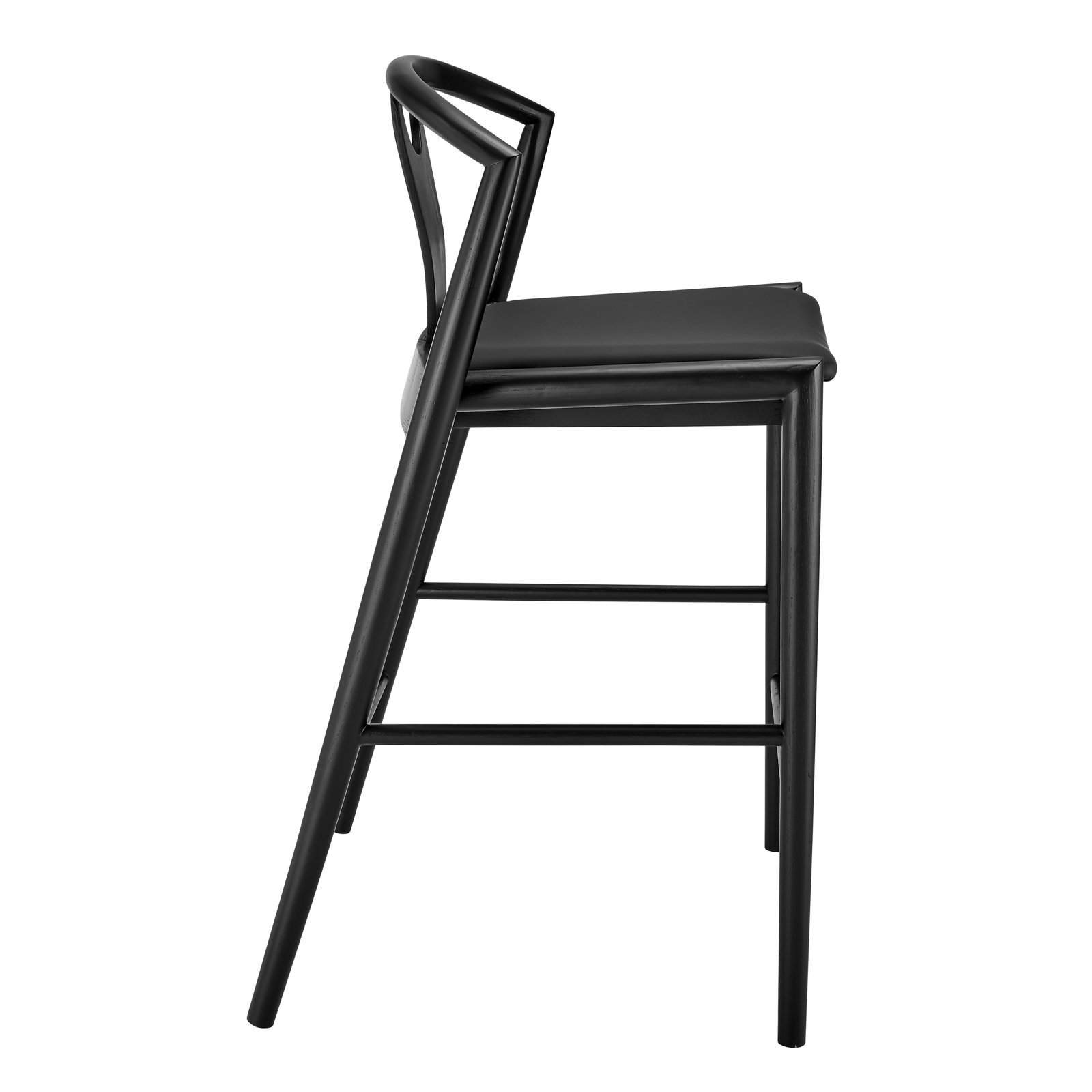 Ambra Vegan Leather Counter Stool, Black