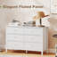 Commode 6 tiroirs cannelée pour chambre à coucher, commode double, blanc-818888236