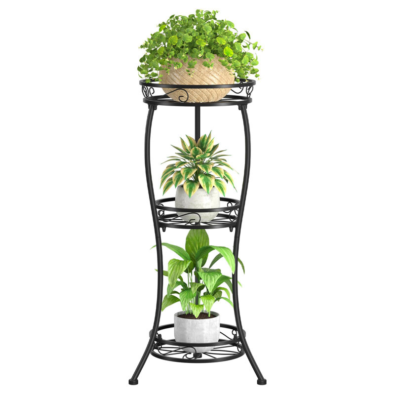 Dilwe 3 Tier Wood Flower Pot Rack Plant Stand Outdoor Indoor Utility Storage Shelf Rack Display for Living room Bedroom Yard Bedroom Garden Patio Balcony