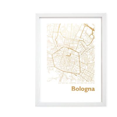 Bologna Map - Single Picture Frame Print