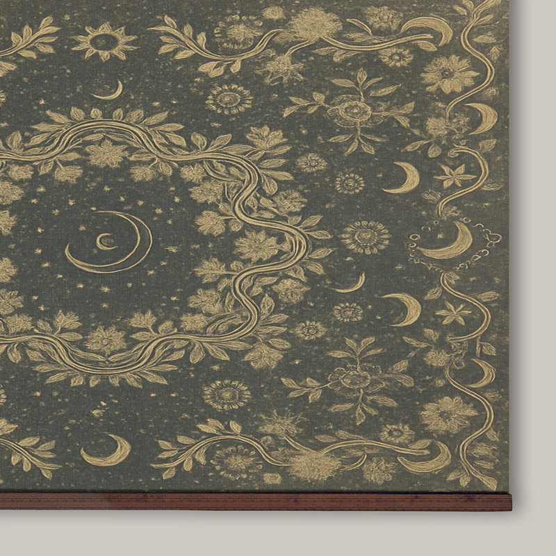 Très grande tapisserie murale tapissier céleste, H 40 po x l 60 po